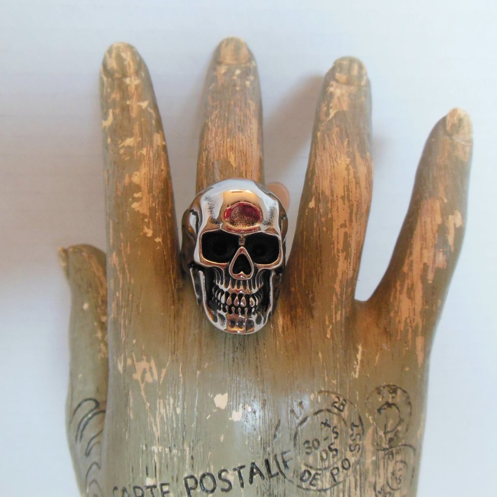 Steel Full Skull Face Ring